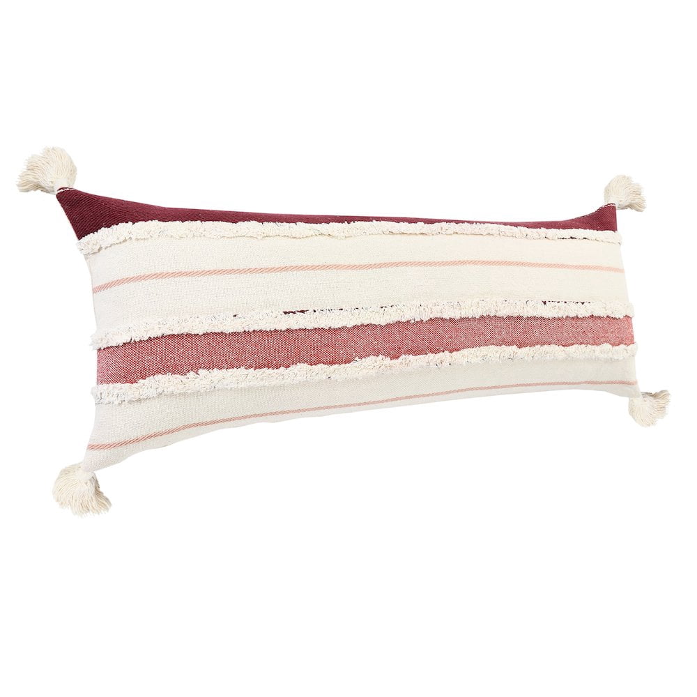 LR Home Garnet Quarry Striped Lumbar Throw Pillow