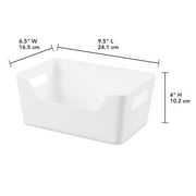 (5 pack) Mainstays Easy Access Bins Plastic Storage Bins, Small, White, 2-Pack, 9.5 in x 6.5 in x 4 in