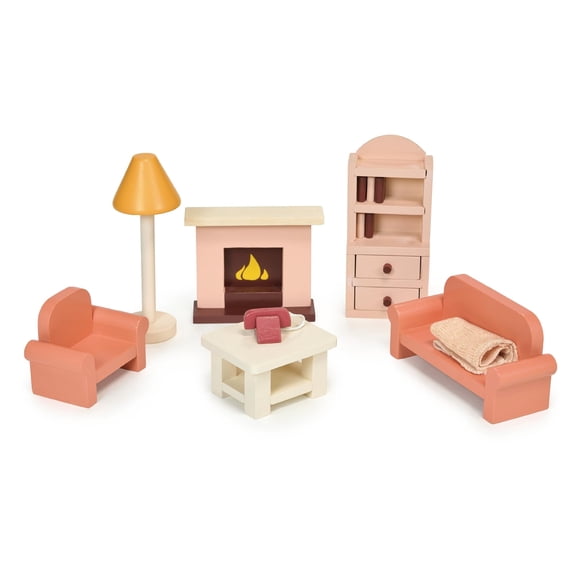 Mentari Sitting Room - Wooden Furniture Set for Dollhouse Living Room for Age 3 