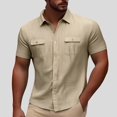 thumbnail image 2 of Men's Casual Button Down Shirt Lightweight Breathable Comfortable Relaxed Fit for Summer Fall Outdoor Activities Travel Work Mens Summer Lightweight Pullover Tee Shirts, 2 of 9