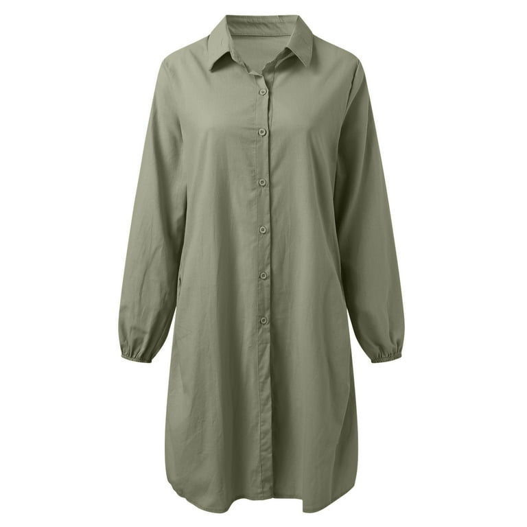open-collar linen shirt dress COS Women's Open-Collar Mini Shirt Dress in Black | Linen