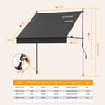 thumbnail image 3 of HOMEDEMO Manual Foldable Retractable Awning, 79"W x 118"H Foldable Side Bar 30°-180°, NO Drilling Awings for Backyard Garden Porch Outside Dark Gray, 3 of 8