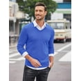 thumbnail image 4 of COOFANDY Men Casual V Neck Sweater Ribbed Knit Slim Fit Long Sleeve Pullover Top, 4 of 7