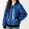 thumbnail image 5 of Tqyyweavej Toddler Boys Girls Sequin Bomber Jacket Glitter Zip Up Long Sleeve Jacket Sparkly Versatile Outwear Coat with Pockets for Party 2-13Y, 5 of 10
