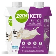 ZonePerfect Keto Shake, Vanilla, True Keto Macros, Made With MCTs, 11 fl oz, 12 Count