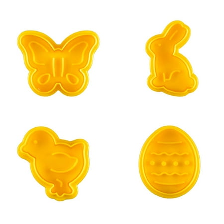 

SIEYIO 4 PCS Biscuit Stamps Cookie Mold Biscuit Cutter Cookie Stamp Easter Theme Design