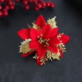 thumbnail image 1 of CHAO (Oro rojo) 10 clips para marco de flores de árbol de Navidad, flores artificiales de Navidad con purpurina, guirnalda de flores de árbol de Navidad con purpurina, guirnalda, decoración de árbol d, 1 of 5