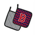 thumbnail image 2 of Letter B Chevron Yale Blue and Crimson Pair of Pot Holders, 2 of 3