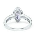 thumbnail image 3 of Simulated Cubic Zirconia Size-5 Art Deco Solitaire Marquise Engagement Ring Bezel 925 Sterling Silver, 3 of 7