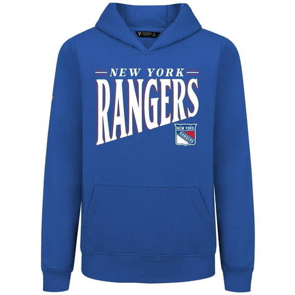Youth Levelwear  Royal New York Rangers Jr Podium Tally Pullover Hoodie