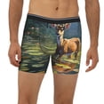 thumbnail image 2 of Salouo Peaceful Deer Lily Pond Pattern Men's Boxer Briefs, Soft & Breathable Underwear Elastic Waistband Briefs for Men,1-Pack, 2 of 7