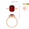 thumbnail image 5 of ANGARA Lab Grown 4 Ct Prong-Set Emerald-Cut Ruby Halo Engagement Ring for Women in 14K Rose Gold (Size-10x8mm) | July Birthstone, Birthday, Anniversary, Jewelry Gift for Women | Lab-Grown Ruby Ring, 5 of 7