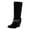 Black, variant on Cowboy Boots for Women Trendy Stitching Suede Buckle Strap Pull on Mid Calf Western Booties Chunky Heel Pointed Toe Fold Over Short Cowgirl Boots