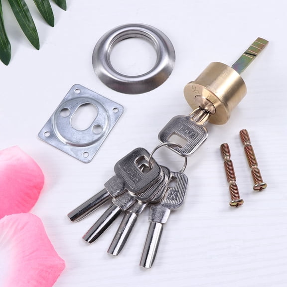 TABLZONE Rim Cylinder Lock Solid Brass Assorted Color for Garage Use 1Pack