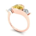 thumbnail image 2 of Three-Stone Engagement Ring for Women - 3.5ct Natural Citrine in 14K Rose Gold Promise Ring, 2 of 6