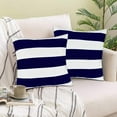 thumbnail image 2 of BLEUM CADE Blue White Throw Pillow Covers Set of 2，Striped Couch Cushion Cover，Farmhouse Decorative Pillow Covers for Home Decor ,18"x18", 2 of 7