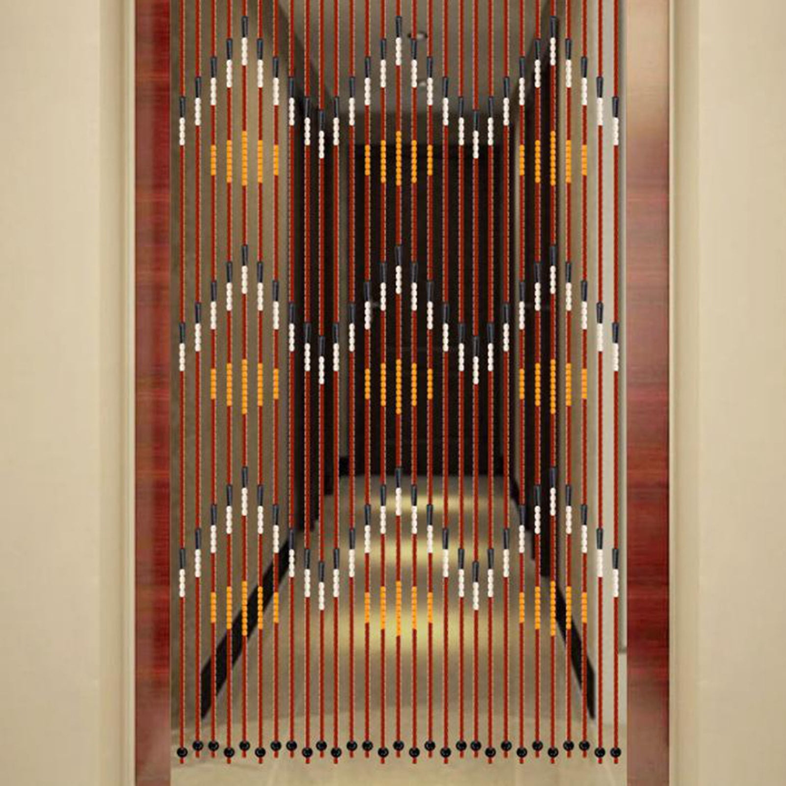 Hanging Bamboo Beaded Door Curtain Screen,Handmade Room Divider Bead String Curtain,Bamboo Wooden Door Beaded Curtain for Room Hallway Entrance