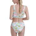 thumbnail image 3 of Fotbe Love You Rabbit Women's High Waisted Bikini Tankini Sets Two Piece Bathing Suits High Cut Scoop Neck Swimsuit-Medium, 3 of 8