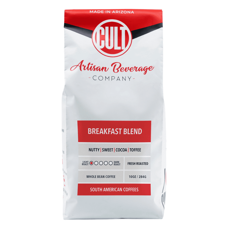 Cult Coffee - Breakfast Blend, Whole Bean, Light Roast, 10oz