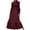 Wine, variant on Women's Neck Long Sleeve Full Pleated Chiffon Maxi Dress High Waist Belted A-Line Party Long Dress White S