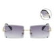 thumbnail image 2 of de sol sin montura de 3 piezas de moda para mujer, de lentes Hugo gafas de sol cuadradas sin montura, 2 of 10