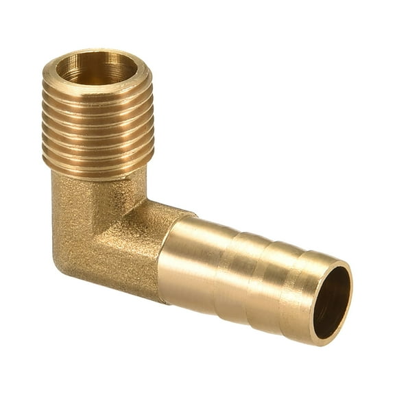 Brass Barb Hose Fitting 90 Degree Elbow 10mm Barbed x 1/4 PT Male Pipe