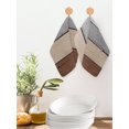 thumbnail image 2 of Brown Grey Kitchen Dish Towels for Drying Dishes Set of 2, Vintage Stripe Farmhouse Wood Grain Ombre Waffle Weave Microfiber Hand Tea Bathroom Towels Quick Dry & Absorbent Towel 12x12, 2 of 7