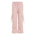 thumbnail image 4 of COMVALUE Parachute Pants Woman Y2K Fashion Baggy Cargo Pants Drawstring Elastic Streetwear Trousers with Pockets (Pink M), 4 of 9