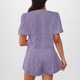 thumbnail image 4 of Camisas de Color Sólido para Mujeres Verano Manga Corta Cuello en V Cuello Delantero Corbata Camisa Pantalones Cortos Conjunto, 4 of 8