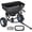 White Hubs + Black Components, variant on Garden Peat Moss Roller, Compost Spreader, 24 in Wide Heavy Duty Grass Seed Spreaders with T Shaped Handle, 3 Heights Adjustable, Powder-Coated Steel Peat Moss Spreader for Planting Seeding