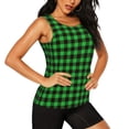 thumbnail image 2 of Lsque Buffalo Plaid Green Black Printed Workout Tank Tops for Women, Athletic Sports Tank Tops, Compression Sleeveless Dry Fit Shirts,Sleeveless Yoga Shirt-, 2 of 9