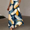 thumbnail image 2 of Swanpen Women's Summer Print Wide Leg Palazzo Pants Elastic Drawstring Waist Flowy Loose Fit Casual Long Trousers with Side Pockets, 2 of 5