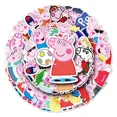 thumbnail image 1 of Pegatinas de Peppa Pig para teléfono móvil, pegatinas de dibujos animados de cerdos bonitos, taza de agua, cuaderno, Maleta, pegatina de Graffiti decorativa impermeable, 52 piezas por juego, 1 of 5