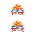 thumbnail image 3 of Wosthever Marco de anteojos de pluma DIY, gafas decorativas de carnaval, bola divertida, suministros para fiesta de disfraces, gafas amarillas Amarillo naranja 2piezas, 3 of 6