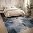 thumbnail image 3 of ODIKA 8'x10' Washable Area Rug Non-Shedding, Easy Care, Grey Abstract Under Vintage Mosaic Pixel Grid Distressed for King Size Bedroom Bed, Master Suite, 3 of 7