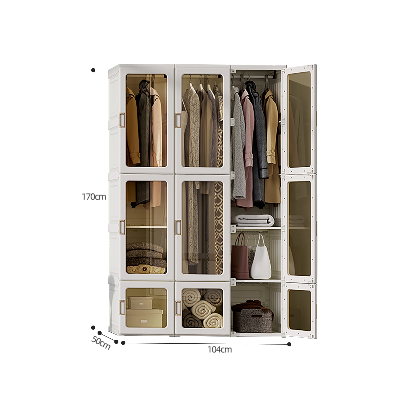 AntBox Closet 15 grids 9 doors 3 hangers, Portable Wardrobe Closet