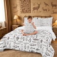 thumbnail image 4 of meiyoeat Minimal Fish Sketch 7 Pieces Full Size Bedding Sets For Kids,Wild Pike Full Size Bed in a Bag For Boys,Reversible, 4 of 7