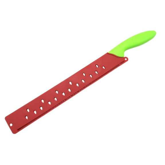HWHCGZ Watermelon Knife with Sleeve-Long Serrated Watermelon Knife for Melon Cutting - Kitchen Fruit Melon Cutter Slicer for Home Summer Party Tooth pitch style Light green