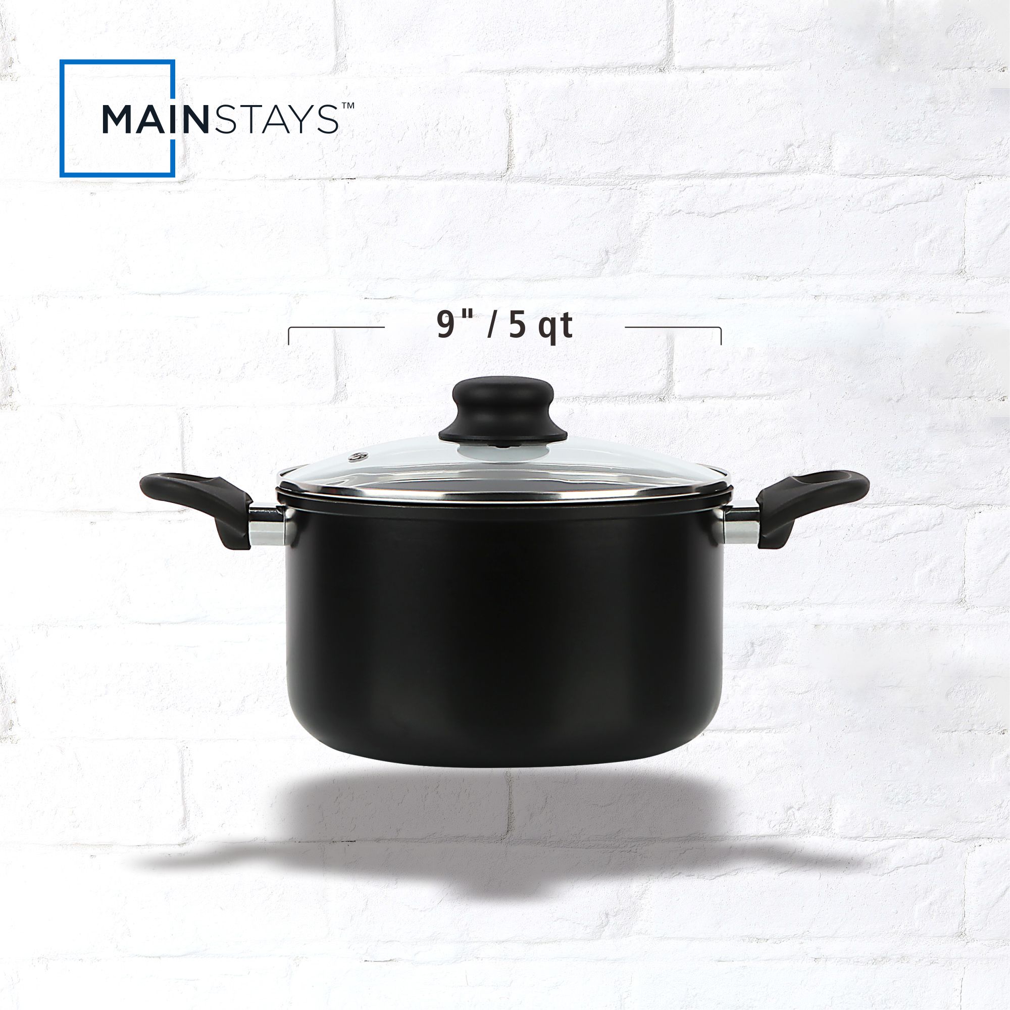 Mainstays 5-Quart Aluminum Non-Stick Dutch Oven, Black photo 2