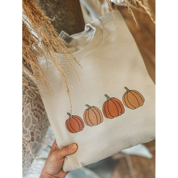 Embroidered Pumpkin Sweatshirt