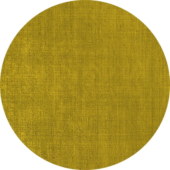 Ahgly Company Indoor Round Oriental Yellow Industrial Area Rugs, 4' Round