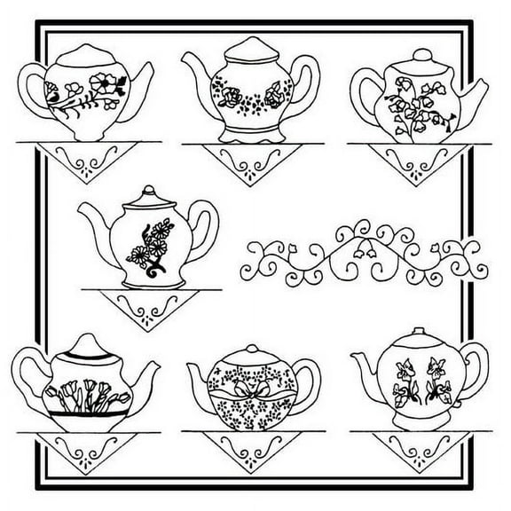Aunt Martha's #3898 Floral Teapots