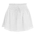 thumbnail image 6 of Women's Summer Solid Color Lace Trim Short Skirt Elastic Waist Drawstring Detail Double Layer Casual White XL(XL), 6 of 6