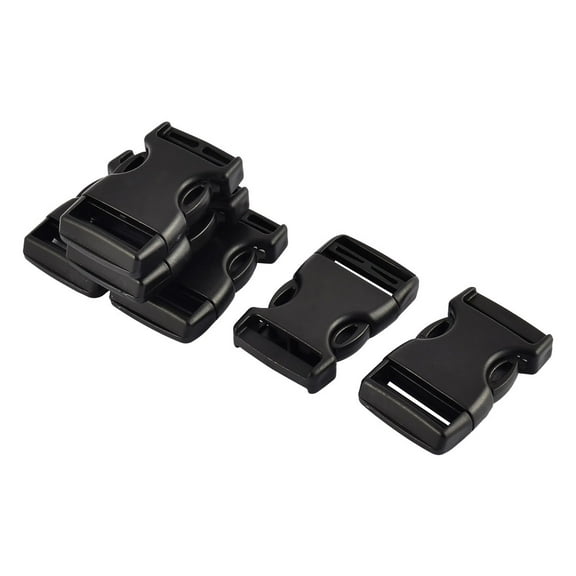 Suitcase Backpack Bag Strap Plastic Side Quick Release Buckle Black 25mm 6pcs