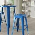 thumbnail image 2 of Merrick Lane 3 Piece Blue Patio Set with Table and 2 Backless Stools - Powder Coated Metal Frames for Indoor and Outdoor Use, 2 of 6