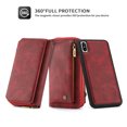 thumbnail image 6 of Wallet Case for iPhone XS Max, Luxury PU Leather Flip Case for Women Men, Practical Magnetic Protective Cover with Kickstand Card Slots Wrist Strap Crossbody Case for iPhone XS Max (6.5 Inch),Red, 6 of 11