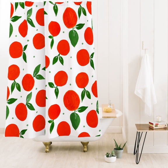 Society6 Angela Minca Tangerine Pattern Shower Curtain 71" x 74"
