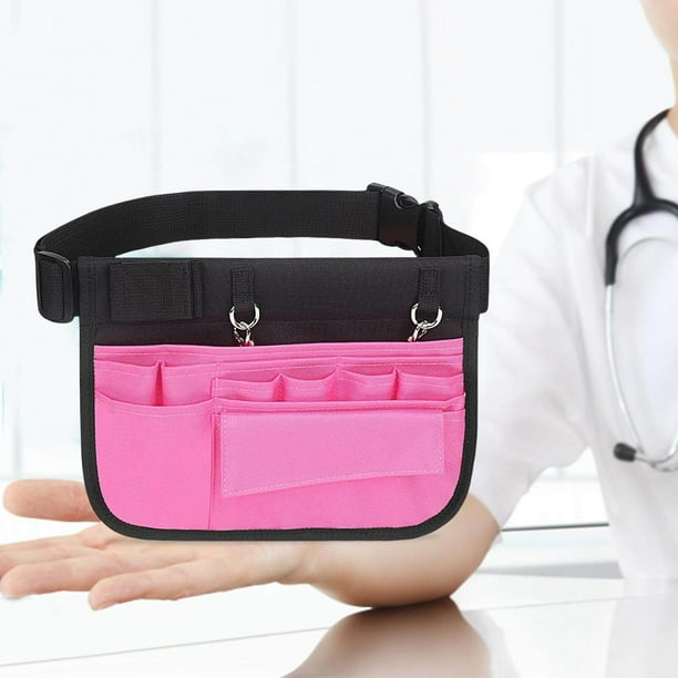 serony Nurses Pouch Waist Bag Adjustable organizer belt nurse nurse pouch waist bag fanny pack Hip nurse Fanny Pack Pouch Oxford Cloth Pink