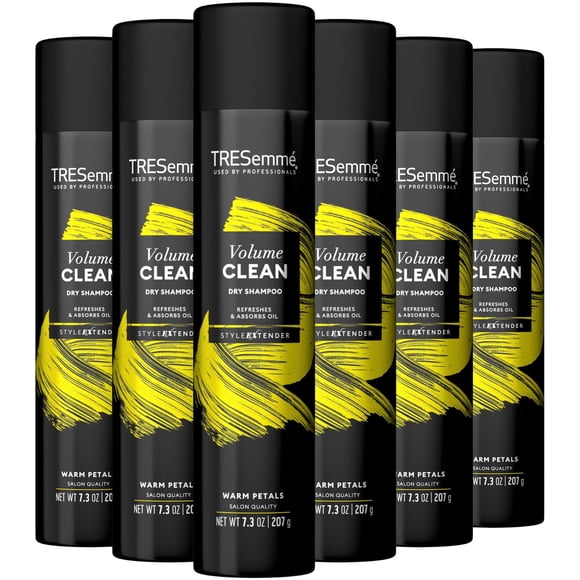 TRESemmé Vaporisateur de Shampoing Sec, Volume Propre, Lot de 6 – Shampoing Sans Parabènes et Sans Sulfates pour Donner du Volume aux Cheveux Fins, Parfumé, 7,3 Oz Ch.