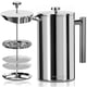 thumbnail image 1 of Utopia Kitchen Cafetera de prensa francesa de acero inoxidable de 12 onzas, cafetera de prensa francesa, cafetera de prensa francesa para camping, prensas de café portátiles de viaje, prensa de té, re, 1 of 5
